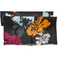 thumbnail image 2 of Calvin Klein Womens Pop Flower Oversized Scarf, black, One Size, 2 of 4