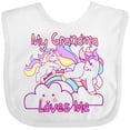 thumbnail image 3 of Inktastic My Grandma Loves Me Unicorn Girls Baby Bib, 3 of 4