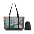 thumbnail image 7 of FORMRS Canvas Laptop Tote Bag for Women with 15.6" Computer Compartments Shoulder Handbag, Pink Door, 7 of 7