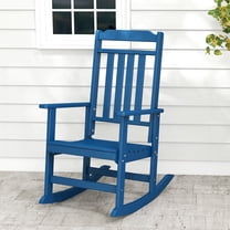FODINGHILL Rocking Chair Outdoor,HDPE All Weather Patio Rocking Chair for Porch Garden Deck,Blue