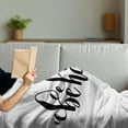 thumbnail image 3 of Be Happy Soft Flannel Fleece Throw Blanket, Hand-written Style Lettering Calligraphic Inspirational Positive Message, Cozy Plush for Indoor and Outdoor Use, 50" x 70", Black and White, by Ambesonne, 3 of 5