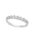 thumbnail image 4 of Square Crown White Cubic Zirconia Tiara Ring .925 Sterling Silver Accent Band Jewelry Female Size 5, 4 of 4