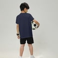 thumbnail image 5 of MEZZALL Boys Summer Athletic Outfit Sets Wear O-Neck Breathable Short Sleeve Tee And Stretch Shorts Outdoor Sports Play Comfortable Casual Children Versatile Outfit Sets Casual Everyday Basics, 5 of 5