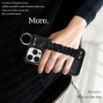 thumbnail image 7 of SaniMore Case for iPhone 14 Pro 6.1" 2022 with Pleated Wristband & Metal Carabiner, PU Leather Wear-resistant Fashion Durable Shockproof Anti-drop Shell for Girls Women for iPhone 14 Pro, Black, 7 of 7