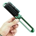 thumbnail image 6 of OPALESQUE 2 Pcs Travel Hair Brush, Folding Hair Brush with Mini Mirror, Compact Hair Brushes Hair Styling Tools for Gym, Trip, Purse, Swimming, green & blue, 6 of 7