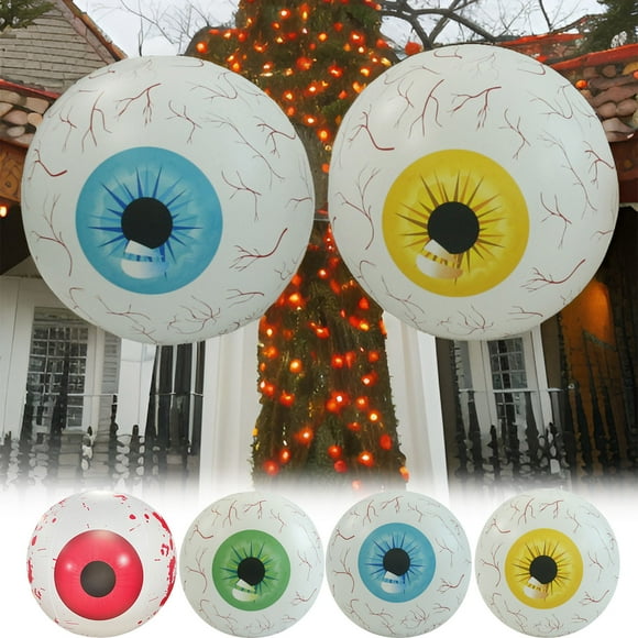 Ojo de Halloween Inflable de Aluminio | Pvc Resistente a Rasgaduras | 60 Cm | Decoración para Fiestas | Tela Reutilizable | Uso Interior/Exterior