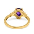 thumbnail image 3 of Pear Teardrop Natural Amethyst Wedding Ring 925 Sterling Silver Size 8, 3 of 4