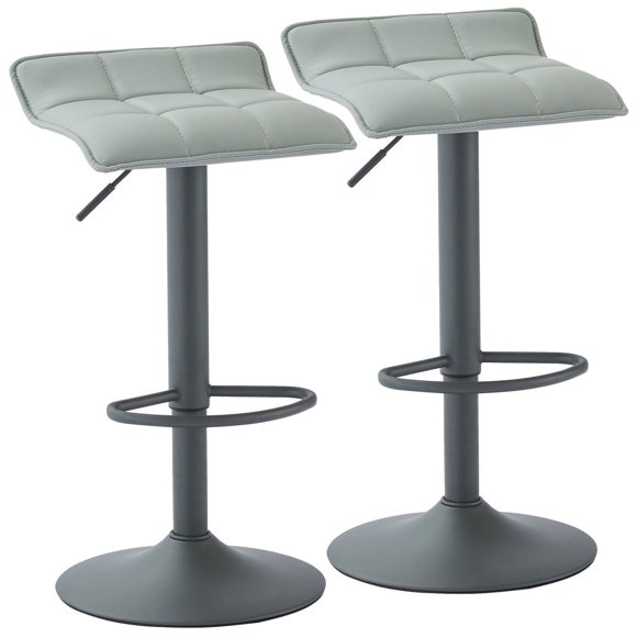 Worldwide Homefurnishings Inc Adjustable Height Stool- Grey- Set of 2