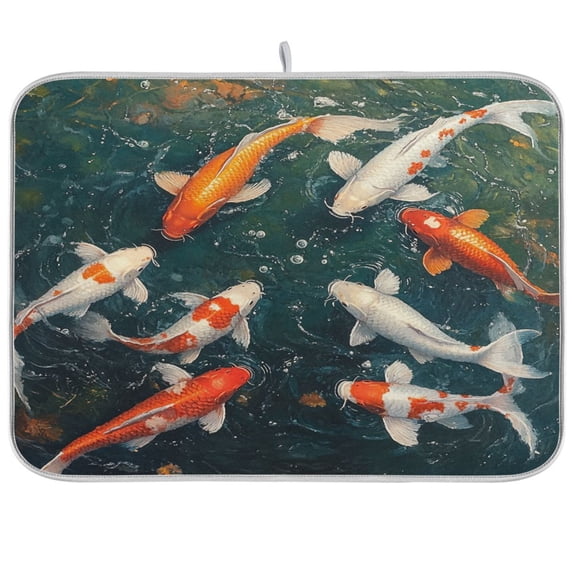 BZSMCE Dish Drying Mat Goldfish Patterns Design Drying Mats