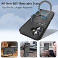 thumbnail image 2 of Funda TaeliorTech para iPhone 16 compatible con MagSafe anillo giratorio 360 proteccion militar, 2 of 5
