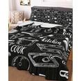 thumbnail image 2 of Quilts Twin XL Size, Black Kitchen Tools Soft Comforter Bedding Set for Bed, Modern Cooking Utensil Farmhouse Cookware Lightweight Quilted Bedspread with Pillow Cover(2 Pieces), 68x98 Inch, 2 of 6