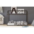 thumbnail image 1 of Perry Twin Solid Wood Canopy Bed Taupe, 1 of 5