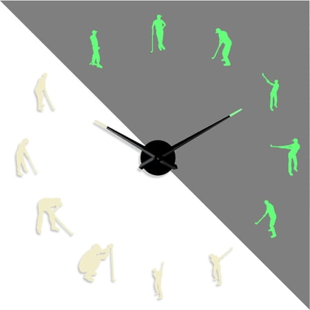 Golf pose silhouette DIY creative Different Luminous Frameless Wall Clock Home Club Decor Modern gifts - 27 inch
