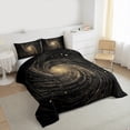 thumbnail image 3 of Manfei Natural Landscape Queen Comforter Set,Galaxy Starry Night Bedding Sets,Black Gold Bedding Comforter Set For Kids,Luxury Bedroom Decor Reversible,3 Pieces, 3 of 8