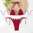thumbnail image 2 of ZQUUVOU Women's Bikini Set Tummy Control Casual Bikini Swimsuit (Burgundy,XL), 2 of 3