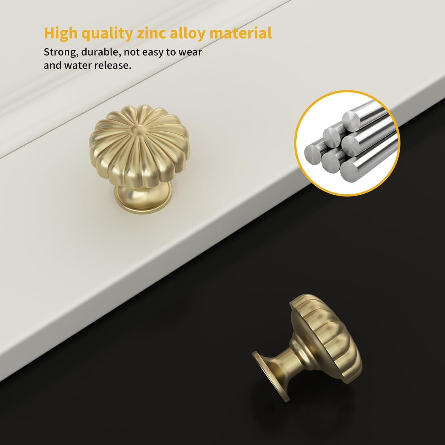 25 Pack Gold Cabinet Knobs Dresser Knob for Drawer Hardware Handles and Luxury Pulls for Cabinets Zinc Alloy