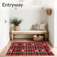 thumbnail image 3 of ODIKA 8'x10' Machine Washable Non-Slip Area Rug, Cane Patchwork Plaid with Festive Snowflake Motifs High Traffic Rug, Red, 731734, 3 of 7