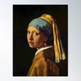 thumbnail image 2 of Vermeer - The Girl With Pearl Poster Wall Art, Modern Wall Decor For Living Room Bedroom, 16x24 UNFRAMED, 2 of 3
