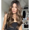 thumbnail image 5 of Peluca de mujer pelo largo marrón negro degradado onda media ancha pelo largo y rizado teñido conjunto de cabello de fibra química, 5 of 5