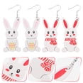 thumbnail image 3 of CIMAXIC easter 2 Pairs Easter Rabbit Ear Drops Bunny Shaped Earrings Pendants Easter Earrings,2.17"X0.91"X0.12", 3 of 5