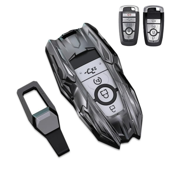 Zinc Alloy Smart Key Fob Case Holder Shell Accessories Compatible for Ford Fusion F150 F250 F350 F450 F550 Edge Explorer Escape Mustang 2018-2022