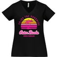 thumbnail image 3 of Inktastic Summer Enjoy the Sunshine Outer Banks North Carolina in Pink Women's Plus Size V-Neck T-Shirt, 3 of 5