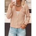 thumbnail image 2 of BTFBM V Neck Cardigan Sweaters for Women 2026 | Long Sleeve Knit Sweater, Button Down Shrug Tops, Open Front, Lightweight Cardigans, Business Casual Outfits,Fall Winter Clothing, 2 of 8