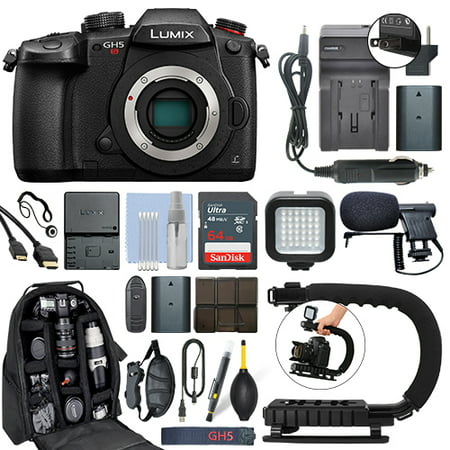 Panasonic Lumix DMC-GH5S 10.28 MP 4K Digital Camera Body + 64GB Pro Video Kit