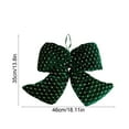 thumbnail image 3 of Velvet Flocking Christmas Bow Ornament – Green Decorative Tree Topper with Hanging Loop, Soft Fabric Holiday Ribbon for Gift Wrap, Wreaths, Banners, 18in, 3 of 5