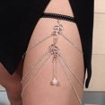 thumbnail image 2 of Leg Chain Tassel Leaf Shape Elastic Band Multi Layers Women Thigh Chain for Parties, 2 of 7