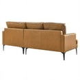 thumbnail image 4 of Modway Evermore Right-Facing Vegan Leather and Metal Sectional Sofa in Tan, 4 of 5