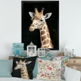 thumbnail image 3 of Designart 'Close Up Portrait Of A Giraffe On Black III' Farmhouse Framed Art Print, 3 of 4