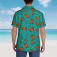 thumbnail image 4 of Fuzoiu Colorful Crab Print Hawaiian Shirt for Men, Summer Beach Casual Short Sleeve Button Down Shirts, Men’s Beach Summer Shirts with Pocket,XX-Large, 4 of 7