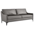 thumbnail image 2 of Modway Corland Modern Style Leather and Metal Sofa in Tan Finish, 2 of 3