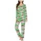 thumbnail image 2 of Puntoco Conjunto de pijama cómodo para mujer, conjunto de pijama informal con cuello en V y pantalones largos con estampado navideño para mujer, 2 of 5