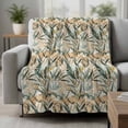 thumbnail image 2 of Summer Palm Leaf Blanket Soft Cozy Warm Throw Blanket for Couch, Plush Fuzzy Flannel Fleece Blankets for Sofa, Topical Vintage Botanical Leaves Bed Blankets Lightweight Gifts for Women, 30"x40", 2 of 9