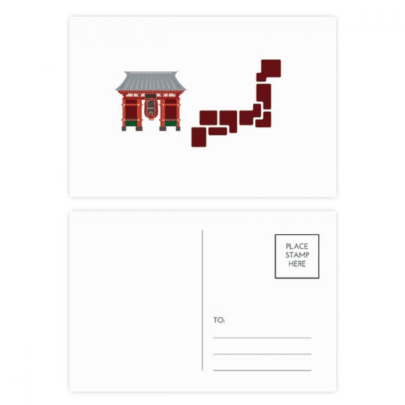 japanese symbol brick wall postcard set birthday mailing thanks greeting card