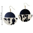 Aisiwm New Cow Pattern Animal Leather Earrings Women Round Water Drop