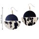thumbnail image 3 of Nueva Vaca Patrón Animal Pendientes de cuero de las mujeres Ronda de la gota de agua Pendientes de cuero elegante colgante de la joyería de las mujeres, 3 of 4