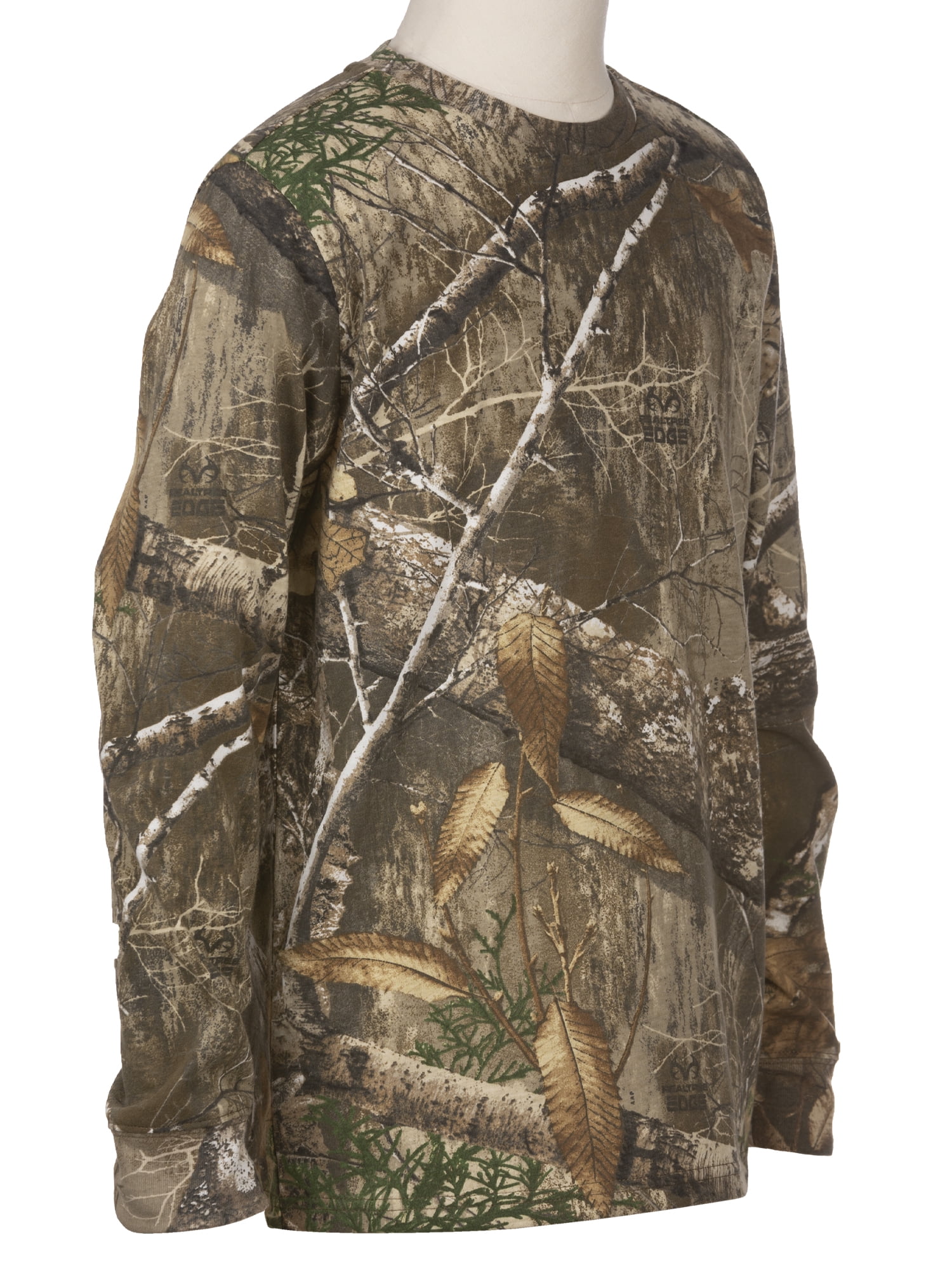Realtree Edge Youth Long Sleeve Scent Control Hunting Camouflage Tee Shirt, XL (14-16)