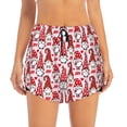 thumbnail image 2 of Susaid Christmas Gnome Print Women's High Waisted Running Shorts Quick Dry Athletic Gym Track Workout Shorts Zip Pocket-XX-Large, 2 of 7