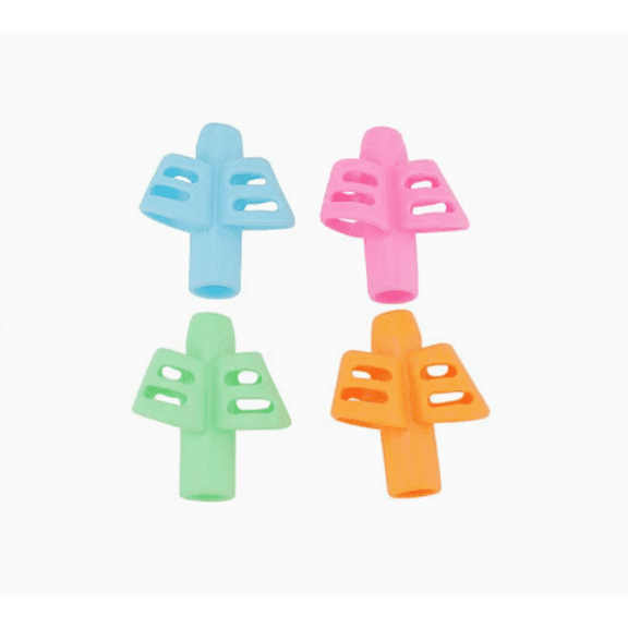 Pencil Grips,12 Pack Silicone Pencil Grip Ergonomic Writing Aid Grip Trainer for Proper Pencil Posture Correction, Handwriting Practice Tool for Beginners(Pink, Green, Orange, Blue)