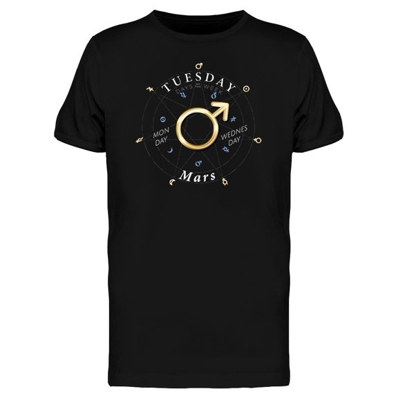 Tuesday Sign Mars Graphic Tee Men's -Image by Shutterstock