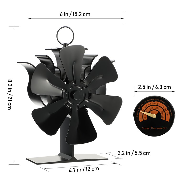 6 Blades Heat Powered Stove Fan, Silent Motors Wood Burning Stove Fireplace  Fan Circulates Warm Heated Air Eco Stove Fan for Gas Pellet Wood Log Stoves  - Walmart.com