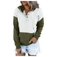 thumbnail image 1 of Puntoco Mujeres Casual Pullover Patchwork Botón Abajo Sudaderas Con Cordón Manga Larga Con Capucha Bolsillo Blusa tops Sudaderas Puntoco Puntoco-7137, 1 of 5