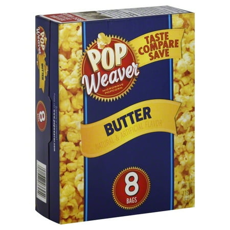 Pop Weaver Butter Microwave Popcorn 2.1 Oz, 8 Ct