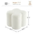 thumbnail image 4 of Zesthouse 18.5″Sherpa Fabric Ottoman, Modern Ottoman Coffee Table for Living Room, Flower Shaped Foot Stools, Upholstered Footrest Stool for Couch, White, 4 of 11