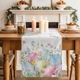 thumbnail image 2 of Table Runner - 48 Inch Long, Easter Eggs Kitchen Dining Table Runner Dresser Scarves, Country Wildflower Spring Watercolor Botanical Farmhouse Decor for Coffee Tables Wedding Party Banquet, 2 of 8