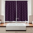 thumbnail image 2 of Ambesonne Eggplant Kitchen Curtains, Swirl Leaf Details, 55"x45", Eggplant Purple, 2 of 3