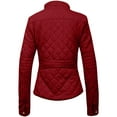 thumbnail image 3 of J. METHOD Women’s Lightweight Quilted Jacket Long Sleeve Full Zip Up Casual Stand Collar Coat Outerwear with Pockets NEWJ22 Burgundy 1XL, 3 of 6